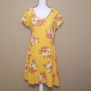 Bobbie Brooks yellow floral dress size M